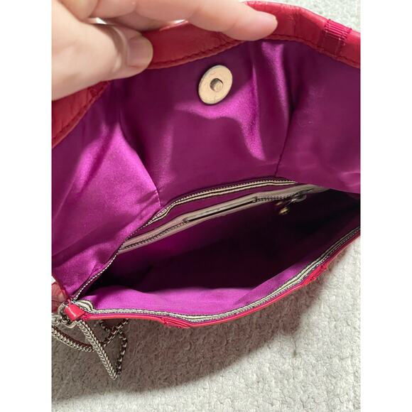 Henri Bendel Pebbled Leather Studded Wristlet Red - Picture 6 of 10